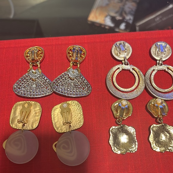 Set of 4 pairs of Vintage clip earrings - Picture 2 of 6